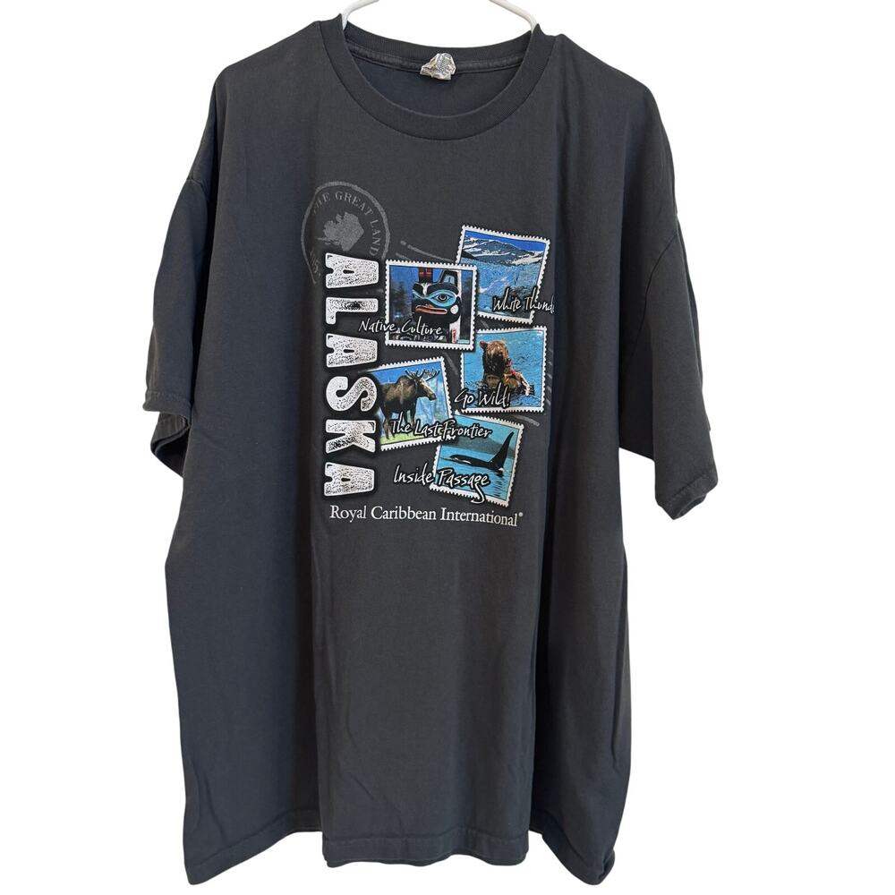 Alaska Royal Caribbean T Shirt Men's 2XL International Gray Short Sleeve Graphic